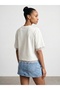 32826 Lace Detailed Short Sleeve T-Shirt-Ecru - 2