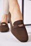 Olerte stone embellished knit heeled women's shoes - coffee - 4