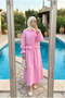 Women's Waist Drawstring Detailed Shirt Skirt Hijab Set (Unlined) - 2