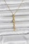 316L Steel Gold Color Sea Themed Y Model Zircon Stone Women's Necklace