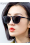 2Pcs Round Sunglasses for Men Women UV400 Protection Sun Glasses Fashion Decorative Eyewear Outdoor Party Street Photography Black and Grey - 2