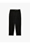 High Waist Carrot Pants with Belt Detail in Viscose Blend - 6