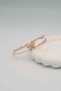 Gold Color Butterfly Figured Baguette Stone Women's Cuff Bracelet - 5