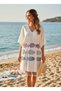 Women's Viscose Elastic Waist Beach Dress Swimsuit Top Standard Size Pareo Dress - 3