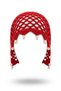 Women's Red Summer Mesh Bandana Hat with Pearls Knitted Beach Hat Bohemian Style - 4