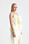 Lavanda Front-Flounce Lace-Up Blouse and Trousers Yellow Set - 4