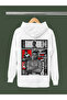 Muhammed Ali̇ Printed Cotton Long Sleeved 3-Yarn Hooded Rock Sweatshirt