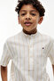 Boy's Linen Blend Striped Beige Shirt - 2