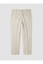 Beige Regular Fit Linen Men's Pleated Trousers - 5