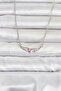 Chain Silver Color Winged Pink Heart Model Women's Necklace - Ebj260612W43942