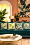 Green Life Tones Patterned 4-Piece Throw Pillow Cover Set - 2