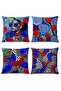Indigo Colors Patterned 4-Piece Throw Pillow Cover Set - 3