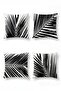 Black Palm Leaves Patterned 4-Piece Throw Pillow Cover Set - 3