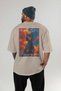 For Dog Lovers 17 Beige Oversize T-Shirt with Dog Print on the Back 100% Cotton Unisex Dog Lover Premium Design - 4