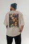 For Dog Lovers 30 Beige Oversize T-Shirt with Dog Print on the Back 100% Cotton Unisex Dog Lover Premium Design - 4