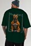 For Dog Lovers 14 Green Oversize T-Shirt with Dog Print on the Back 100% Cotton Unisex Dog Lover Premium Design - 6