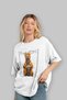For the Love of Dogs 14 Front Dog Print White Oversize T-Shirt 100% Cotton Unisex Dog Lover Premium Design - 4