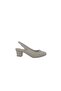 Egestyle 7305 Women's Cream Stone Closed Toe Open Back Low Heeled Evening Dress Shoes