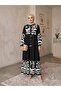 Women's Black Viscose Cotton Loose Cut Patterned Hijab Dress – Comfortable and Stylish Casual Dress