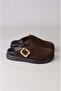 Seç 4000 Genuine Leather Sabo Slippers (Heel Height: 3 cm) Brown Suede