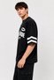 Men's Black 100% Cotton Overise Wide Fit T-Shirt - 2