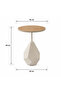 طاولة جانبية عصرية بسطح خشبي وقاعدة هندسية فريدة - 2