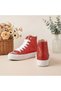 Bright Red Sneakers Glittery Wedding Dress Engagement Henna Red Sneakers High Sole 3 cm - 4