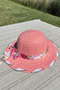 Gift Summer Hat Girl Child Powder Pink Straw Beach Fashion |   Sunscreen Bow Detailed Stone Model - 6