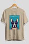 For Dog Lovers 47 Front Dog Printed Beige Oversize T-Shirt 100% Cotton Unisex Dog Lover Premium Design