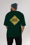 Body under Oversize Back Printed Green T-Shirt 100% Cotton Streetwear Premium Comfortable Fit - 5