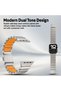Luxury Hybrid Stainless Steel & FKM Rubber Band with Magnetic Buckle for Apple Watch Ultra/Series - 3
