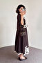 Women's Embroidered Shirt Skirt Set Brown - 2