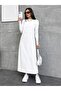 Long Linen White Jile Dress/Salopet with Strap Detail