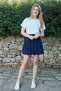 Girl's Summer Balloon Skirt T-Shirt Set Aerobin Mini Skirt - 2