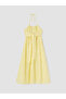 Yellow Halter Neck Openwork Dress - 6