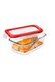 Rectangular Glass Air Tight Container Red/Clear - 3