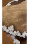 Kozan Non-Slip Base, Dowry Box, Soft Lace Detailed 2-Piece Super Luxury Oval Bath Mat Set - 2