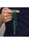 Green Crimped Amber Prayer Beads with Metal Tassels - 2