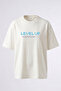 Level up Design Back Printed Cotton White Oversize T-Shirt