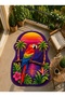 Sdt Custom Cut Tropical Parrot and Palm Pattern Purple Woven Base Decorative Carpet Sdt3000 - 3