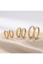316L Steel Women's Earring Set of 6 Gold Color Zircon Stone Hoop Model - 2