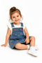Girl's Denim Gilet Dress Strawberry Embroidered Denim Strap Summer Dress 1-2-3-4 Years Old - 3