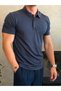 Men's Regular Fit Button Closure Cotton Polo Tshirt Navy Blue Eca085 - 3