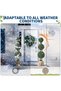 Set of 2 48in Artificial Boxwood Triple Ball Topiary Trees, UV-Protected PE Construction, Realistic Faux Greenery, with Vine & Insect Accents, for Indoor Outdoor Home Garden Porch Entryway - 7