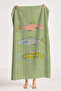 Fish-Themed Striped Marine Beach Towel - Green Modern Mediterranean Style Quick-Dry Microfiber Towel - 7