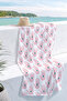 Evil Eye Bead Hand-Themed Beach Towel Cover - Bohemian Pink and White Quick-Drying Microfiber Towel Cover - 4