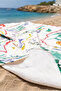 Marine Themed Marine Map Beach Towel - Mediterranean Style Blue Red Nautical Quick Drying Cover Towel - 5