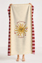 Sun Figured Striped Beach Towel - Bohemian Retro Red Pink Pool Sea Quick Drying Beach Cover-Up - 6