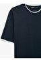 Regular Fit Short Sleeve Cotton Color Contrast Crew Neck T-Shirt - 7