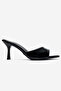 Women's Pointed Toe Thin Heeled Stylish Daily Slippers Sama Black Patent Leather - 3